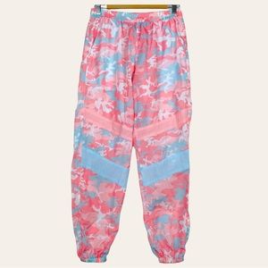 The Kylie Shop Pink Candy Camo Printed High Rise Nylon Windbreaker Jogger Pants